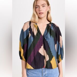 Velvet by Graham and Stone Lizette Boho Multicolored blouse.  EUC. Size XL
